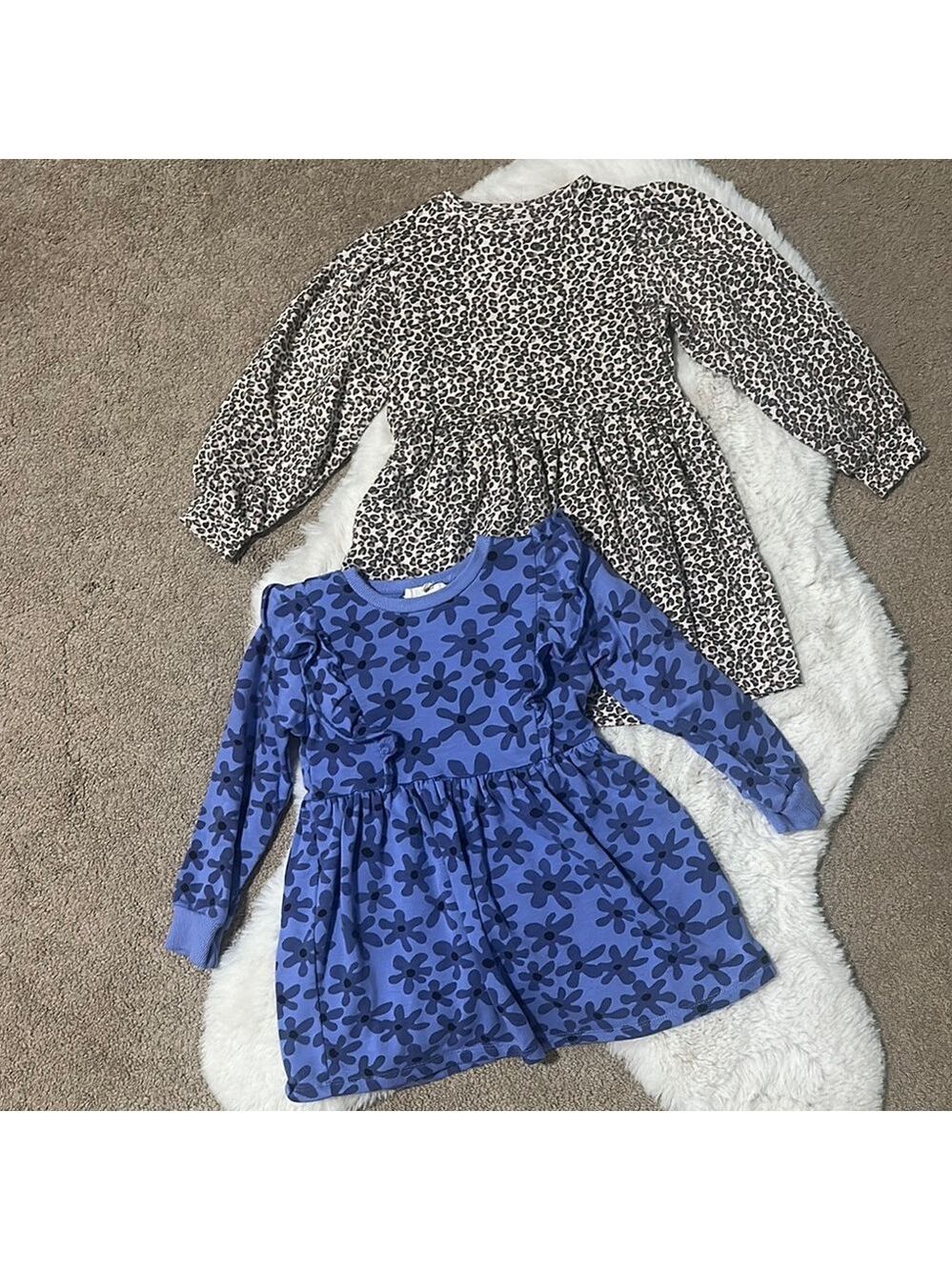 Jessica Simpson Blue Floral and Leopard Print Kids Dresses size 4